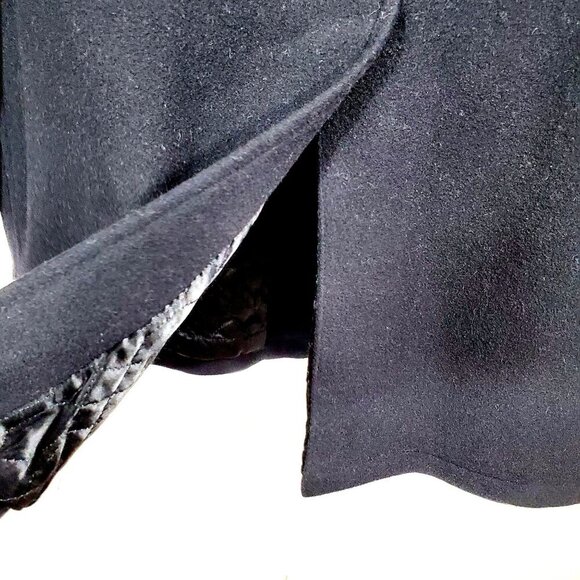 Mario Valente Mens Black Wool & Cashmere Coat Size 44 Fleur-de-lis Buttons Italy - Picture 10 of 14